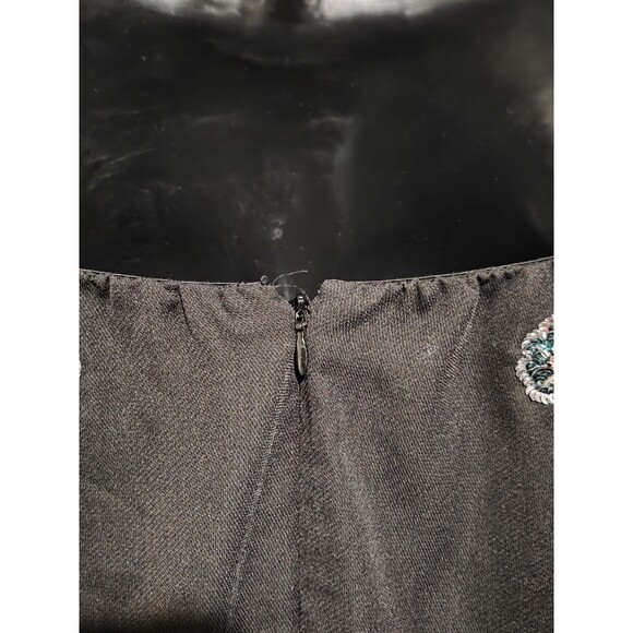 Corey Lynn Calter Mini Dress Womens XS Black Embellished Puff Sleeve Beaded Gem - Picture 7 of 8